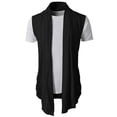 thumbnail image 2 of LIUJUNSHOP Shawl Collar Cardigan for Men Men's Solid Color Sleeveless Knit Cardigan Shawl Fashionable Layering Piece, 2 of 5
