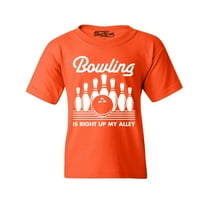 Shop4Ever Kids Bowling is Right Up My Alley Bowler Graphic Child's Youth T-Shirt X-Large Orange