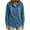 Blue, variant on Vintage Hooded Denim Jacket for Women Button Down Long Sleeve Loose Fit Fall Winter Coat Distressed Washed