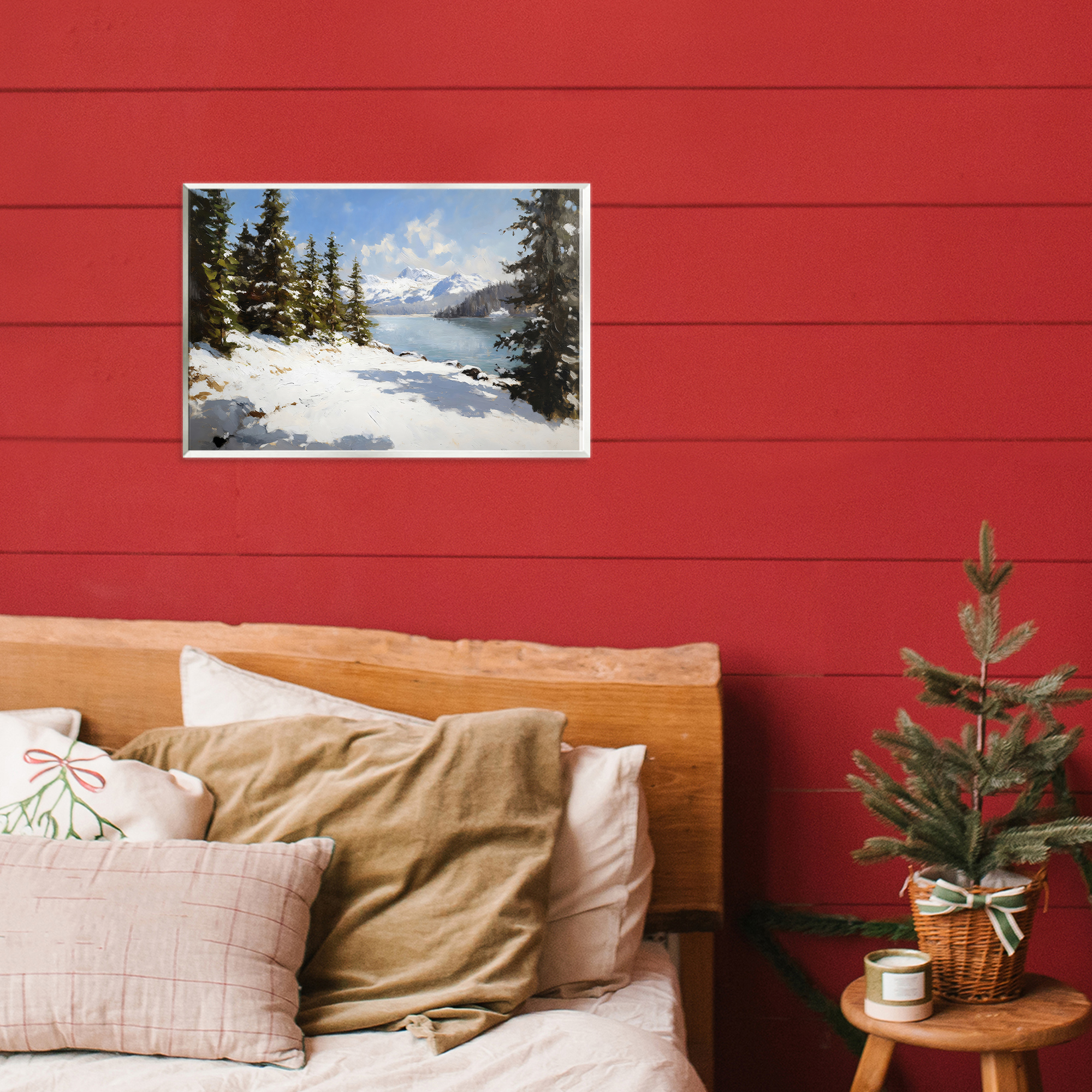 Way Up North Landscape Wall Plaque Art, design by Petal Prints Design