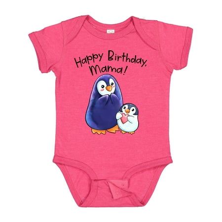

Inktastic Happy Birthday Mama!- Cute Penguins Gift Baby Boy or Baby Girl Bodysuit