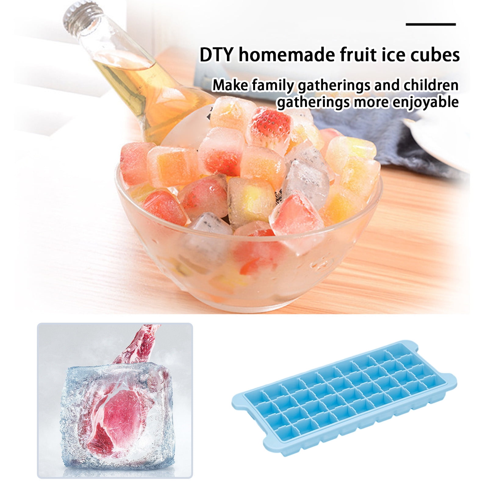 JilgTeok 4 Packs 36-Ice Block Tray with Lid, Large Capacity Easy Press Ice Cube Maker for Freezer, BPA Free Plastic Ice Mold for Whiskey Cocktails Coffee, Dishwasher Safe