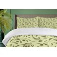 thumbnail image 4 of Ambesonne Botanical Duvet Cover Set, Engraved Style Olive Leaf, 2-Calking, Pastel Green Army Green, 4 of 7