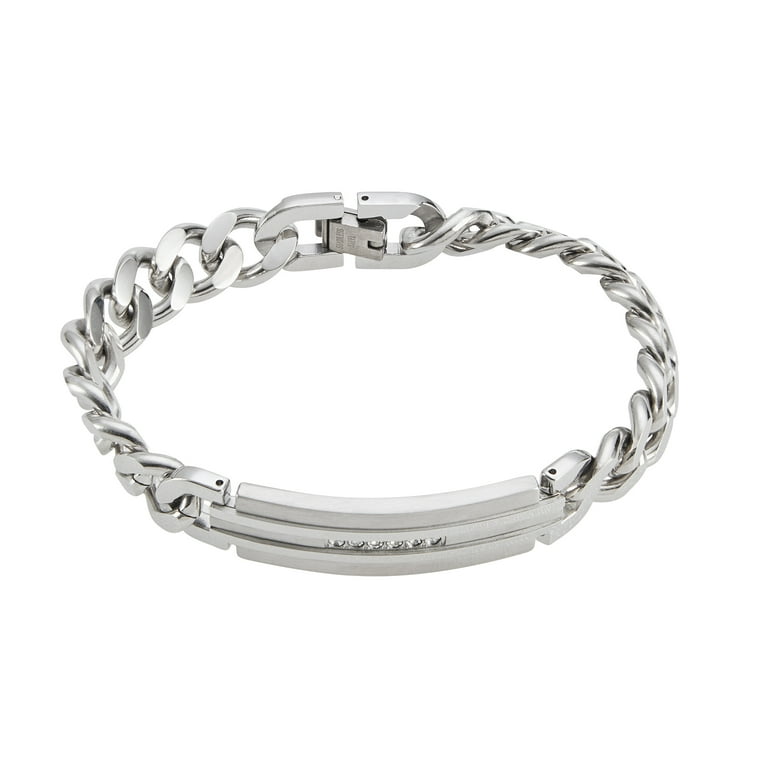 American Exchange Diamond Chain Bracelet, Silver/Black Diamond