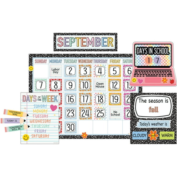 Teacher Created Resources Cool for School Calendar Bulletin Board Set, 110 Pieces