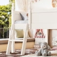 thumbnail image 5 of Leumius Twin Size Loft Bed with Full-Length Guardrails, Solid Wood Low Loft Bed with Ladders and Beside Book Shelf, Chic Shape and Low Profile Design for Boys Girls Beige, 5 of 9
