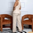 thumbnail image 3 of AURA Womens Elegant Chain Detail Wide Leg Jumpsuit Sleeveless High Waist Long Pants Outfit, 3 of 10