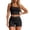 Black, variant on OOOUM Women 2 Piece Workout Set Square Neck Crop Tank High Waist Biker Shorts Outfit Ladies Stretchy Athletic Sports Yoga Tracksuit Black L