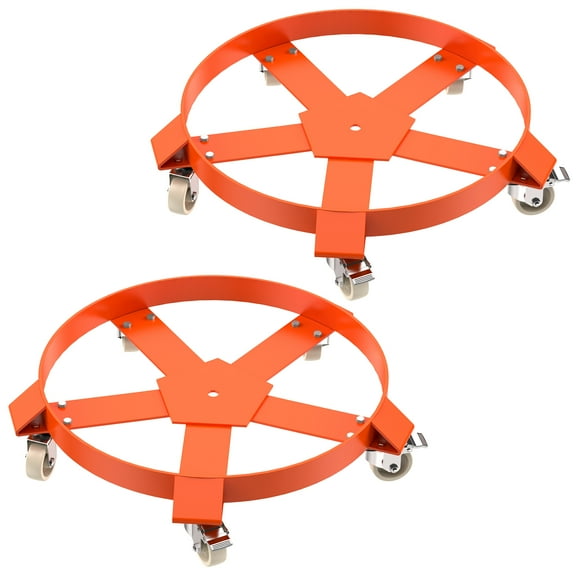 JoanKaren 55 Gallon Drum Dolly with 5 Swivel Caster Wheels,1250lbs Capacity Heavy Duty Barrel Cart,2 Pack