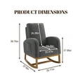 thumbnail image 4 of Ourlova Upholstered Glider Rocking Chair High Back Nursery Chair with Side Pocket Wood Legs 300lbs Capacity Modern Rocker for Breastfeeding Storytime Dark Gray, 4 of 9