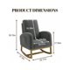 thumbnail image 4 of Forrado glider rocking chair - high-back nursery chair con side pocket, wood legs, 300lbs capacity, moderno rocker para breastfeeding y storytime (gris oscuro), 4 of 9