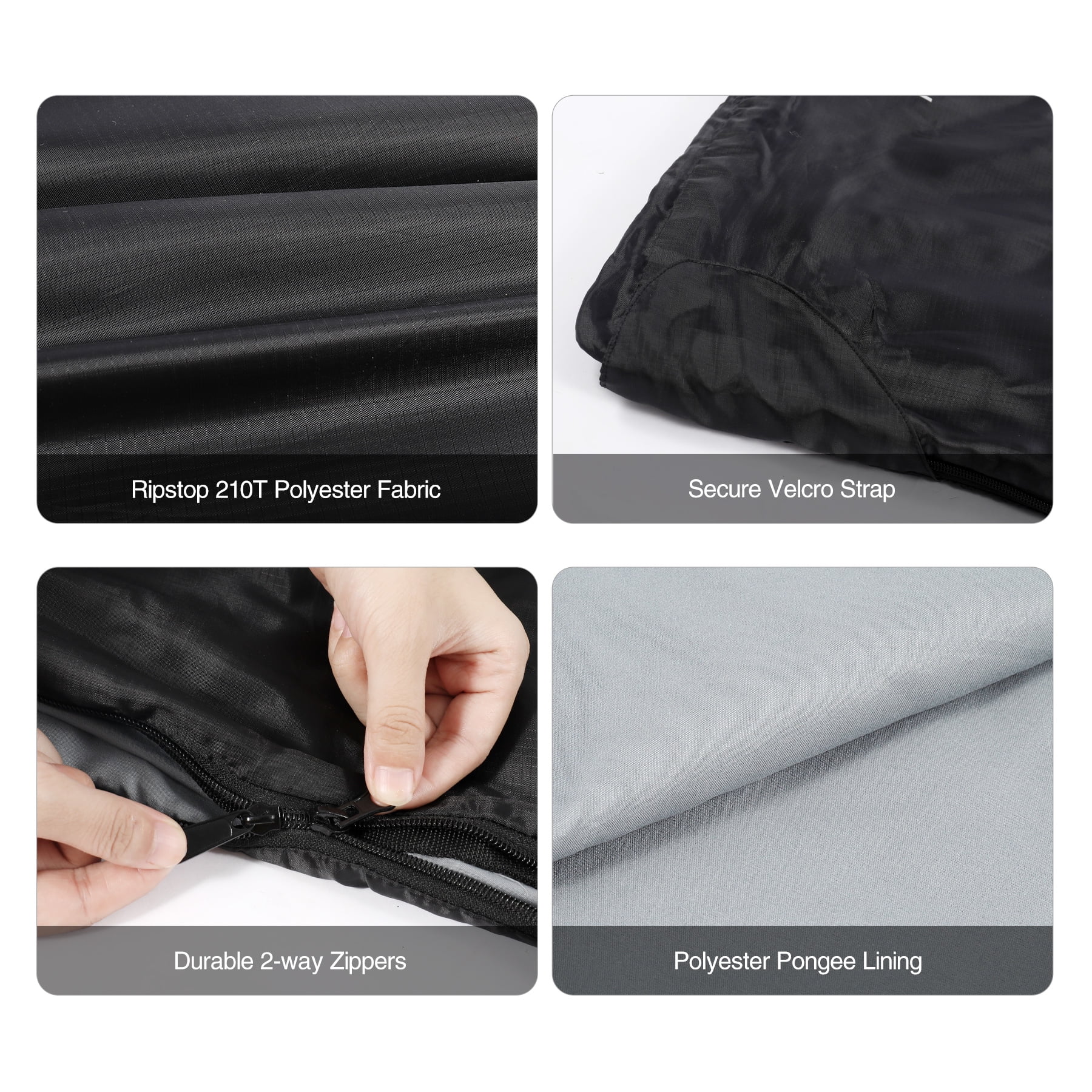REDCAMP Ultra Light Weight Sleeping Bags for Adults, Zippered Compact Summer Sleeping Bags with Compression Sack for Backpacking Camping Hiking Travel, Black