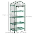 thumbnail image 3 of Outsunny Portable Greenhouse with 4 Tier Shelves, Plastic Cover, Clear, 3 of 10