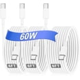 thumbnail image 2 of USB C to USB C Charging Cable 6ft 60W 3Pack, Type C to Type C Fast Charger Cord Compatible for iPhone 15/15 Pro/15 Pro Max/15 Plus,iPad Pro, Air5, MacBook Air Case, 2 of 9
