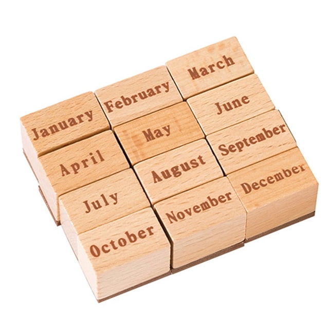 BUYISI 1 Set Wood Stamps Time Date Week Pattern For Handmade Diy Diary Scrapbooking Cards Embossing Craft Scrapbooking Supplies C