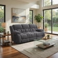 thumbnail image 6 of Jak 99 Inch Sofa, Power Recliner, Padded Backrest, Charcoal Gray Fabric, 6 of 7
