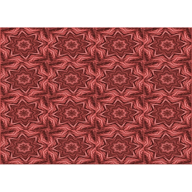 Ahgly Company Tapis d'Intérieur Lavables en Machine Rectangle Rouge Pamplemousse Transitionnel, 3' x 5'