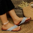 thumbnail image 4 of Hopeusnice Slippers for Women Cloth Materials Summer Shoes Breathable Non-Slip Open Toe Women's Slippers Soft Flat Heel Trendy Boho Style Shoes for Beach Comfortable Walking Shoes Light Blue 41, 4 of 7