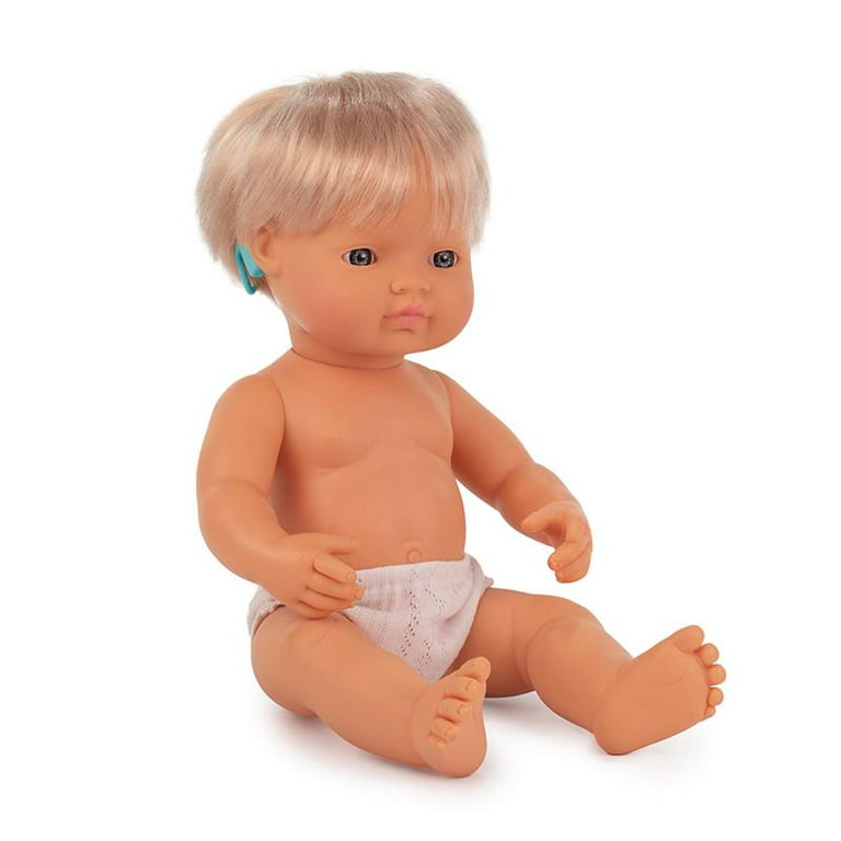 Miniland Baby Doll - Caucasian Girl with Hearing Aid 38cm Miniland Baby Doll - Caucasian Girl with Hearing Aid 38cm