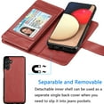 thumbnail image 3 of Galaxy A13 5G Case, A13 5G Wallet Case, Samsung Galaxy A13 5G 6.5 inchs PU Leather Case, Tekcoo Luxury Cash Credit Card Slots Folio Flip Cover Detachable Magnetic Case & Kickstand - Wine Red, 3 of 6