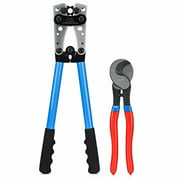 IWISS Battery Cable Lug Crimping Tool for 8, 6, 4, 2, 1, 1/0 AWG Heavy Duty Wire Lugs with Wire Shear Cutter