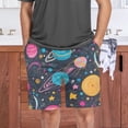 thumbnail image 7 of Men’s Sleep Shorts Relaxed Fit Lounge Pants with Pockets Mens Pajama Loungewear Home Wear Comfort Stars and Planets Pattern XX-Large, 7 of 7