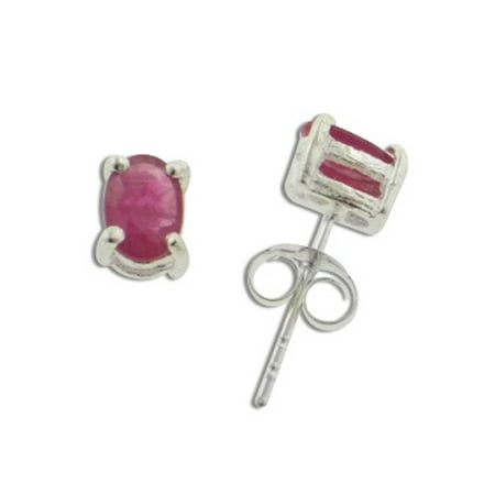 Silver Insanity 4x6mm Genuine Pink Ruby Sterling Post Stud Silver Insanity 4x6mm Genuine Pink Ruby Sterling Post Stud Earrings