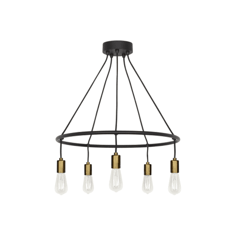 UPC 077073011080 product image for LBL Lighting - CH1076BLAB - Five Light Chandelier - Tae - Black/Aged Brass | upcitemdb.com