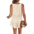 thumbnail image 3 of High Waist Tank Rompers V Neck Beach Womens Flowy Ruffle Layered Shorts Jumpsuit, 3 of 5