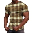 thumbnail image 2 of Tops para hombre, blusas y camisas de manga corta con cuello redondo para hombre, camisetas casuales holgadas con estampado elástico para hombre, blusa de manga corta con cuello redondo para primavera, 2 of 6
