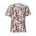 thumbnail image 4 of Vsdgher Modern Life Print Men's Dry Fit Mesh Athletic Shirts Moisture Wicking Tennis T-Shirt Tops, 4 of 9