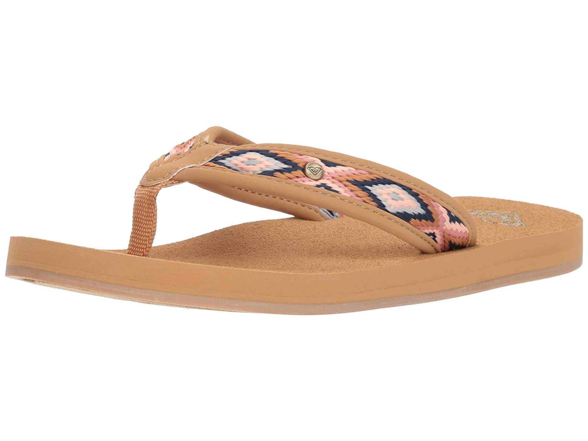roxy tan flip flops