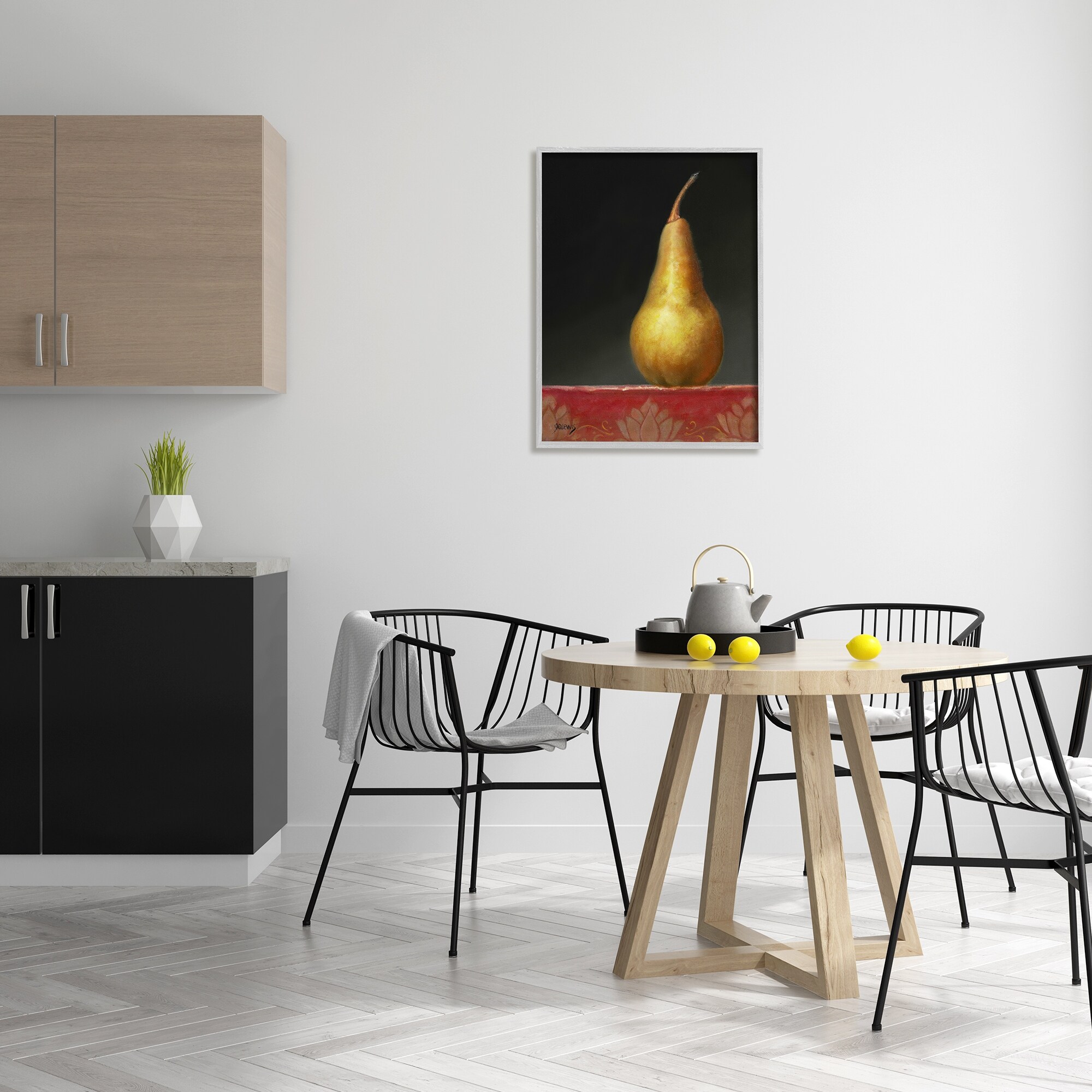 Stupell Industries Traditional Pear Still Life Food & Beverage Painting Gray Framed Art Print Wall Art