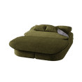 thumbnail image 3 of 75''2-In-1 Foldable Sofa,Convertible Sleeper Foam Sofa Bed with Multi Functional Blanket, Chenille Floor Folding Sofa Bed, Floor Sofa Lounge Sofa for Living Room Bedroom Lounge Studio (Green), 3 of 11