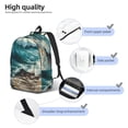 thumbnail image 5 of Daiia Blue Ocean Waves Vintage Canvas Backpack for Men and Women ,Hiking Backpack,Travel Laptop Bag for School,Large Capacity Backpack-Medium, 5 of 7