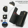thumbnail image 6 of for Samsung Galaxy S20 Crossbody Wallet Phone Case with Card Holder&Zipper, Back Flip Folio PU Leather Kickstand Card Slots Case for Women Girls, Double Magnetic Clasp Shockproof Cover,Black, 6 of 8