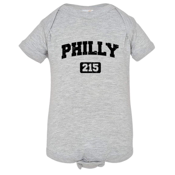PleaseMeTees™ Baby Philly 215 Area Code Philadelphia Distressed HQ Jumper