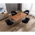 thumbnail image 4 of Guyou Modern Velvet Dining Chair Set of 2, Upholstered Accent Armchair with Hollow Back and Gold Metal Legs for Living Room Dining Room Kitchen Reception Room, Black, 4 of 15