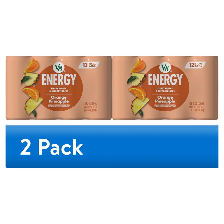 V8 Energy Orange Pineapple, 8 fl oz Cans, 24 Pack (2 Pack Bundle) photo 1