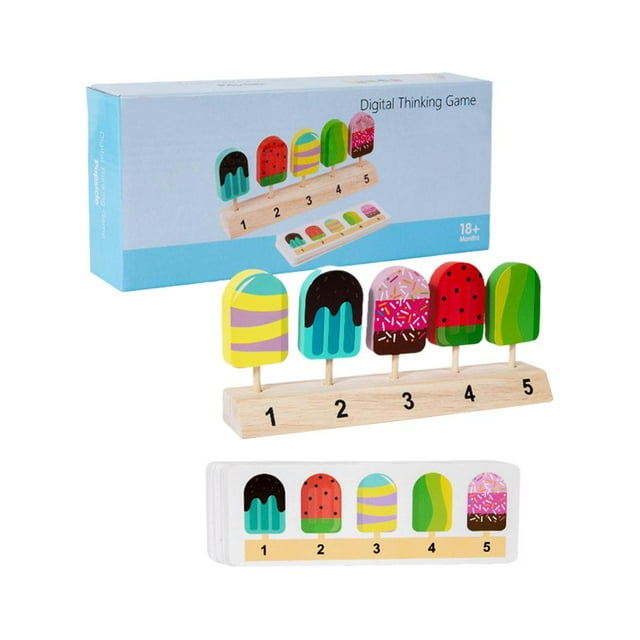 Jouet Logique en Bois en Forme de Popsicle, Jeu de Rôle Éducatif pour Enfants