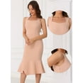 thumbnail image 2 of DARING DIVA Cocktail Neck Bodycon Fishtail Ruffles Dress L Pink, 2 of 6