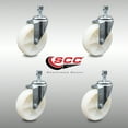 thumbnail image 2 of 5 Inch SS Nylon Wheel Swivel 10mm Threaded Stem Caster Set Service Caster, 2 of 2