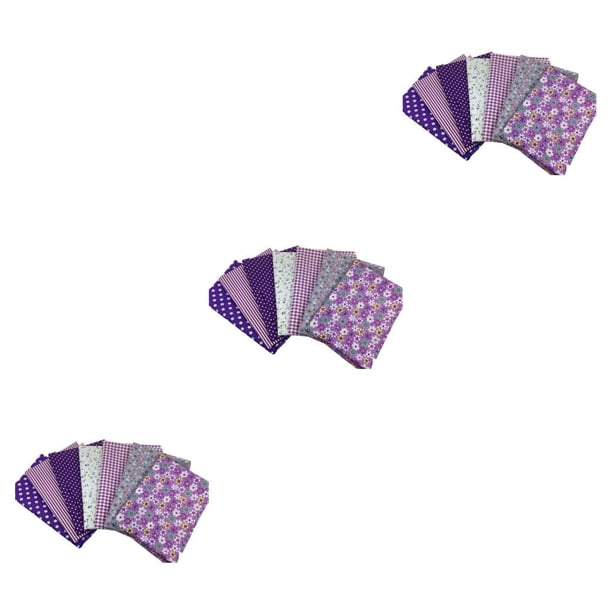 Juego de costura y acolchado Toystoory 7 piezas de tela de algodón con estampado de flores Púrpura 3Conjunto