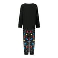 thumbnail image 2 of Conjunto de pijamas navideños familiares a juego con estampado de luces de guirnalda de letras. Pijamas de vacaciones para papá, mamá y niños., 2 of 9