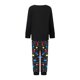 thumbnail image 2 of Conjunto de pijamas navideños familiares a juego con estampado de luces de guirnalda de letras. Pijamas de vacaciones para papá, mamá y niños., 2 of 9