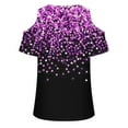 thumbnail image 4 of Mode Décontractée pour Femmes Imprimé Manches Courtes Col Rond Blouses Chemises, 4 of 4