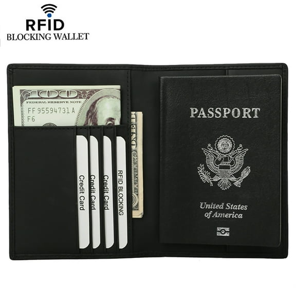 Egoelife Slim Genuine Leather Passport Cover Passport Holder With RFID Blocking Passport Case Travel Wallet Document Organizer