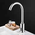 thumbnail image 2 of Grifo Con Infrarrojo Sensor de Lavabo, Automático Grifo sin Contacto para Ovalin de Baño, Llave Griferia de Cocina Manos Libres para Agua Fría, Cromado, 2 of 7