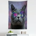 thumbnail image 1 of Cosmic Cat Tapestry, Funny Grey Kitten with Retro Round Sunglasses on Galactic Background, Fabric Wall Hanging Decor for Bedroom Living Room Dorm, 5 Sizes, Grey and Multicolor, by Ambesonne, 1 of 1