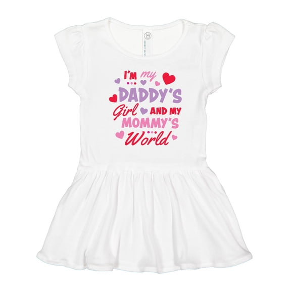 Inktastic Valentine's Day I'm My Daddy's Girl and My Mommy's World Girls Toddler Dress